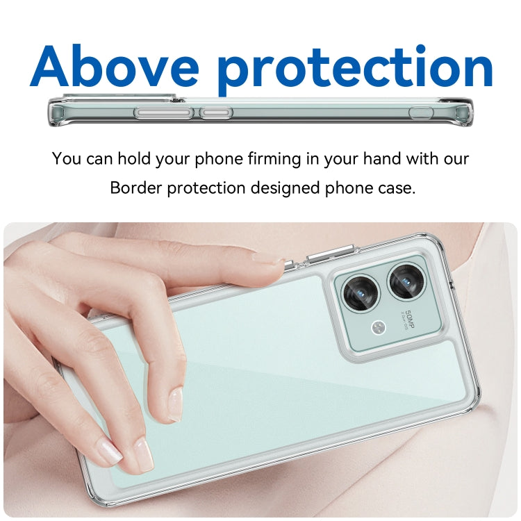 For Motorola Edge 40 Neo Colorful Series Acrylic Hybrid TPU Phone Case(Transparent) - Motorola Cases by PMC TechLife | Online Shopping South Africa | PMC TechLife | Buy Now Pay Later Mobicred