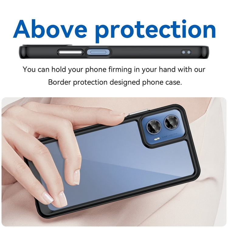 For Motorola Moto G34 Colorful Series Acrylic Hybrid TPU Phone Case(Black) - Motorola Cases by PMC TechLife | Online Shopping South Africa | PMC TechLife | Buy Now Pay Later Mobicred