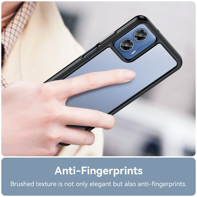 For Motorola Moto G34 Colorful Series Acrylic Hybrid TPU Phone Case(Black) - Motorola Cases by PMC TechLife | Online Shopping South Africa | PMC TechLife | Buy Now Pay Later Mobicred