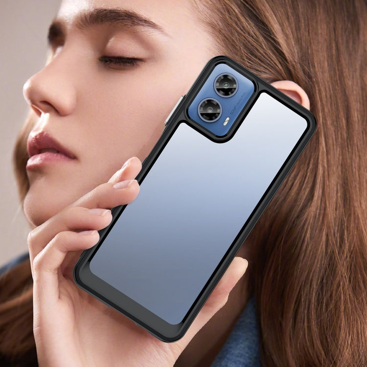 For Motorola Moto G34 Colorful Series Acrylic Hybrid TPU Phone Case(Black) - Motorola Cases by PMC TechLife | Online Shopping South Africa | PMC TechLife | Buy Now Pay Later Mobicred