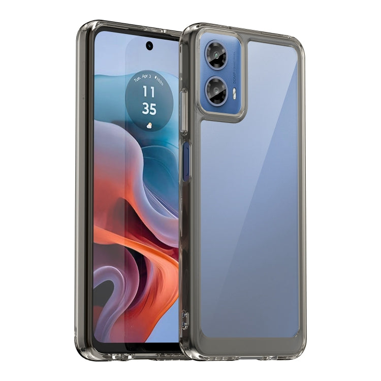 For Motorola Moto G34 Colorful Series Acrylic Hybrid TPU Phone Case(Transparent Grey) - Motorola Cases by PMC TechLife | Online Shopping South Africa | PMC TechLife | Buy Now Pay Later Mobicred