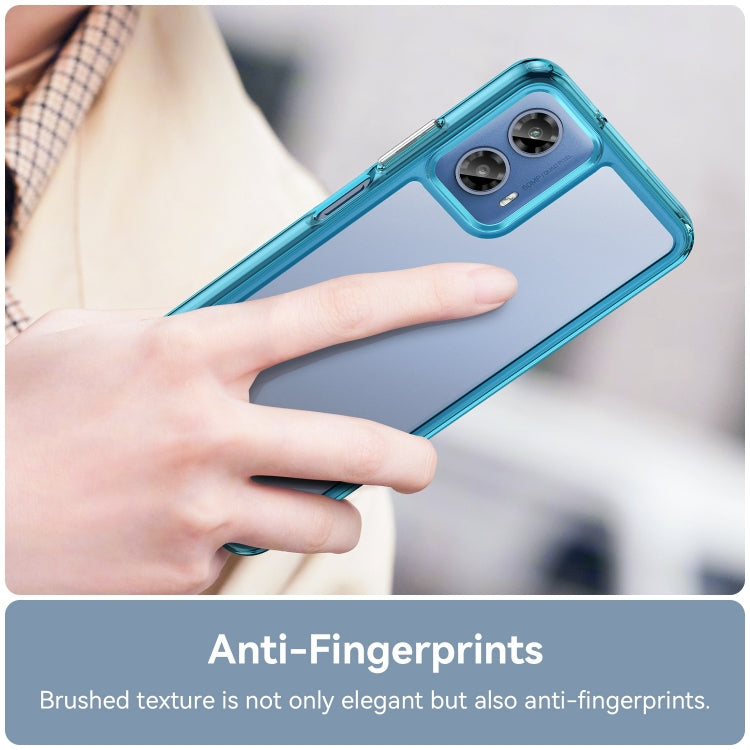 For Motorola Moto G34 Colorful Series Acrylic Hybrid TPU Phone Case(Transparent Blue) - Motorola Cases by PMC TechLife | Online Shopping South Africa | PMC TechLife | Buy Now Pay Later Mobicred