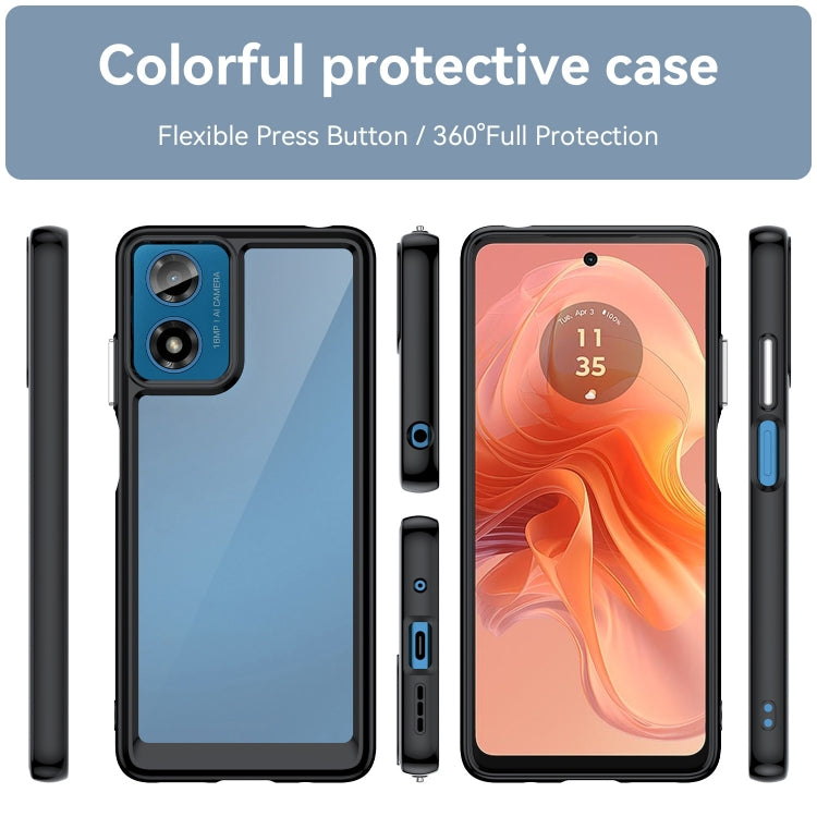 For Motorola Moto G04 Colorful Series Acrylic Hybrid TPU Phone Case(Black) - Motorola Cases by PMC TechLife | Online Shopping South Africa | PMC TechLife | Buy Now Pay Later Mobicred