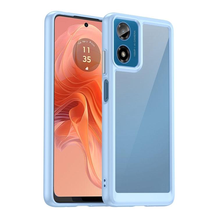 For Motorola Moto G04 Colorful Series Acrylic Hybrid TPU Phone Case(Blue) - free shipping - PMC TechLife - Order now!