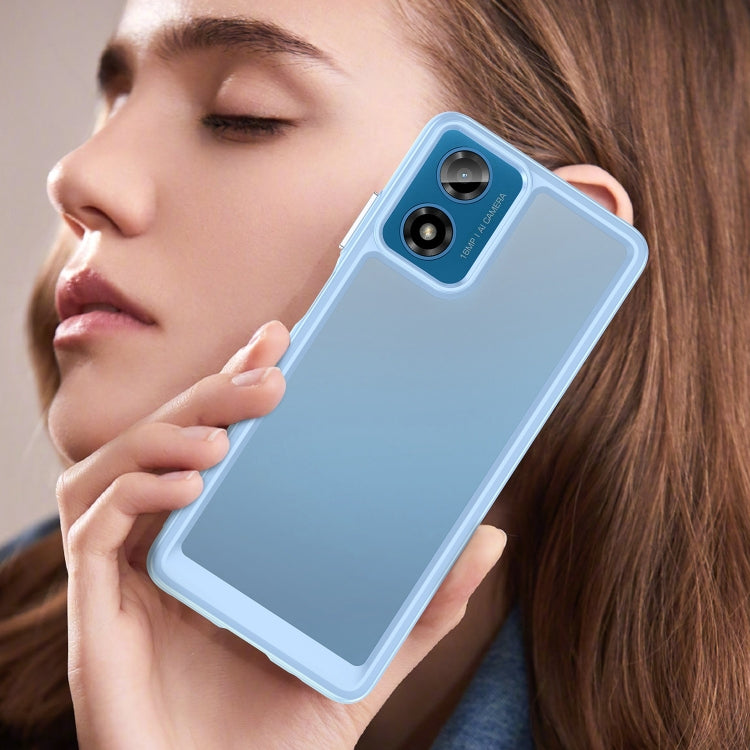 For Motorola Moto G04 Colorful Series Acrylic Hybrid TPU Phone Case(Blue) - free shipping - PMC TechLife - Order now!