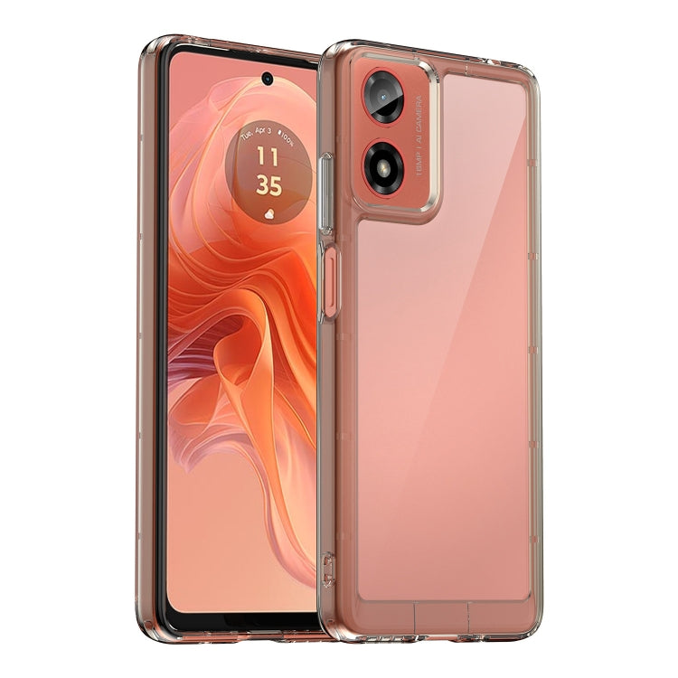 For Motorola Moto G04 Colorful Series Acrylic Hybrid TPU Phone Case(Transparent Grey) - Motorola Cases by PMC TechLife | Online Shopping South Africa | PMC TechLife | Buy Now Pay Later Mobicred