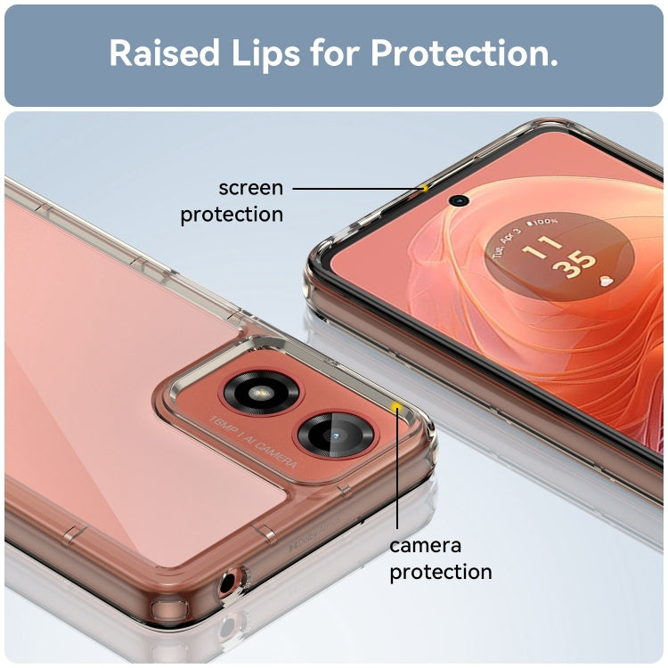 For Motorola Moto G04 Colorful Series Acrylic Hybrid TPU Phone Case(Transparent Grey) - Motorola Cases by PMC TechLife | Online Shopping South Africa | PMC TechLife | Buy Now Pay Later Mobicred