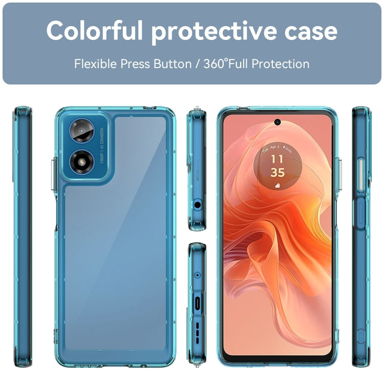 For Motorola Moto G04 Colorful Series Acrylic Hybrid TPU Phone Case(Transparent Blue) - Motorola Cases by PMC TechLife | Online Shopping South Africa | PMC TechLife | Buy Now Pay Later Mobicred