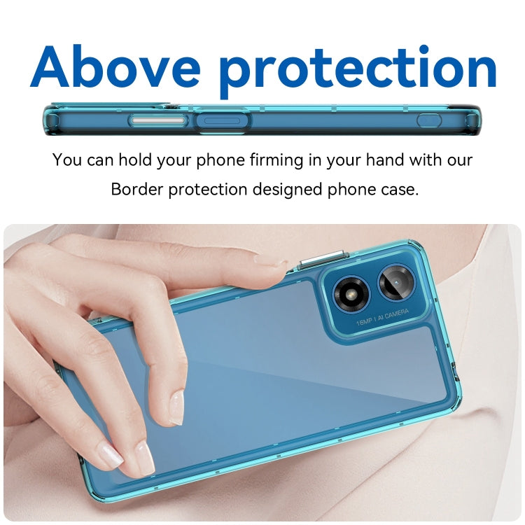 For Motorola Moto G04 Colorful Series Acrylic Hybrid TPU Phone Case(Transparent Blue) - Motorola Cases by PMC TechLife | Online Shopping South Africa | PMC TechLife | Buy Now Pay Later Mobicred