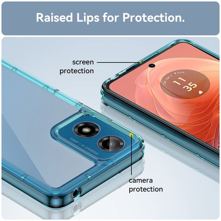 For Motorola Moto G04 Colorful Series Acrylic Hybrid TPU Phone Case(Transparent Blue) - Motorola Cases by PMC TechLife | Online Shopping South Africa | PMC TechLife | Buy Now Pay Later Mobicred