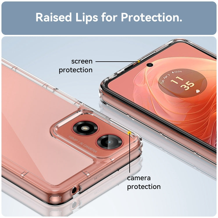 For Motorola Moto G04 Colorful Series Acrylic Hybrid TPU Phone Case(Transparent) - Motorola Cases by PMC TechLife | Online Shopping South Africa | PMC TechLife | Buy Now Pay Later Mobicred