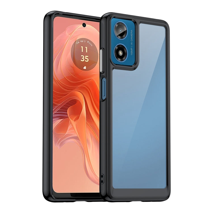 For Motorola Moto G24 Colorful Series Acrylic Hybrid TPU Phone Case(Black) - Motorola Cases by PMC TechLife | Online Shopping South Africa | PMC TechLife