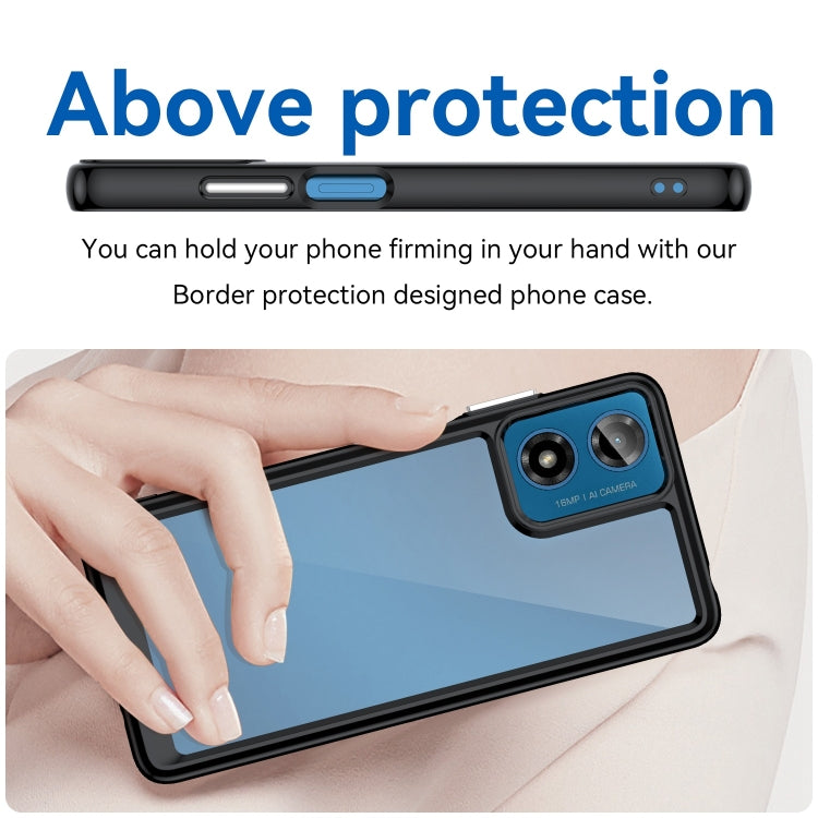 For Motorola Moto G24 Colorful Series Acrylic Hybrid TPU Phone Case(Black) - Motorola Cases by PMC TechLife | Online Shopping South Africa | PMC TechLife