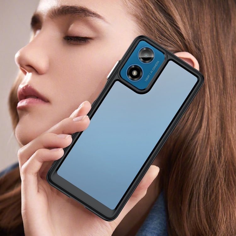 For Motorola Moto G24 Colorful Series Acrylic Hybrid TPU Phone Case(Black) - Motorola Cases by PMC TechLife | Online Shopping South Africa | PMC TechLife