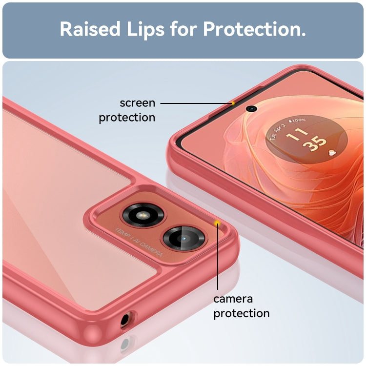 For Motorola Moto G24 Colorful Series Acrylic Hybrid TPU Phone Case(Red) - Motorola Cases by PMC TechLife | Online Shopping South Africa | PMC TechLife | Buy Now Pay Later Mobicred