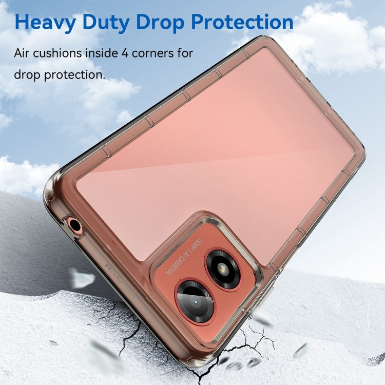 For Motorola Moto G24 Colorful Series Acrylic Hybrid TPU Phone Case(Transparent Grey) - Motorola Cases by PMC TechLife | Online Shopping South Africa | PMC TechLife | Buy Now Pay Later Mobicred