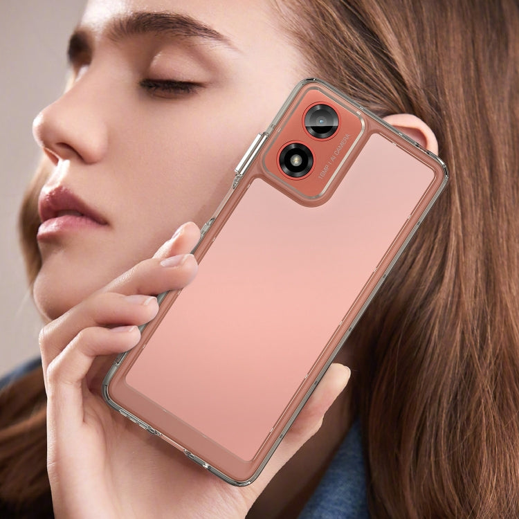 For Motorola Moto G24 Colorful Series Acrylic Hybrid TPU Phone Case(Transparent Grey) - Motorola Cases by PMC TechLife | Online Shopping South Africa | PMC TechLife | Buy Now Pay Later Mobicred