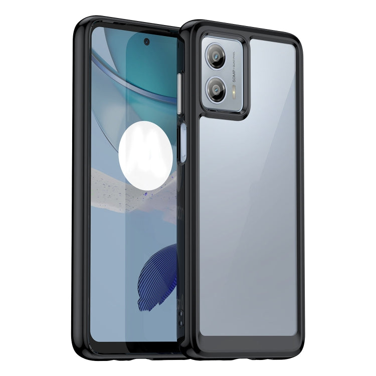 For Motorola Moto G53 5G Colorful Series Acrylic Hybrid TPU Phone Case(Black) - Motorola Cases by PMC TechLife | Online Shopping South Africa | PMC TechLife | Buy Now Pay Later Mobicred