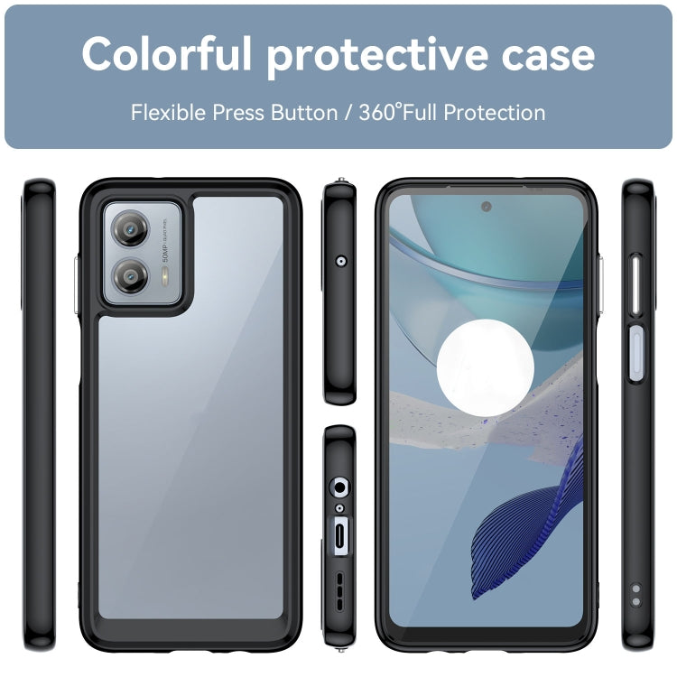 For Motorola Moto G53 5G Colorful Series Acrylic Hybrid TPU Phone Case(Black) - Motorola Cases by PMC TechLife | Online Shopping South Africa | PMC TechLife | Buy Now Pay Later Mobicred