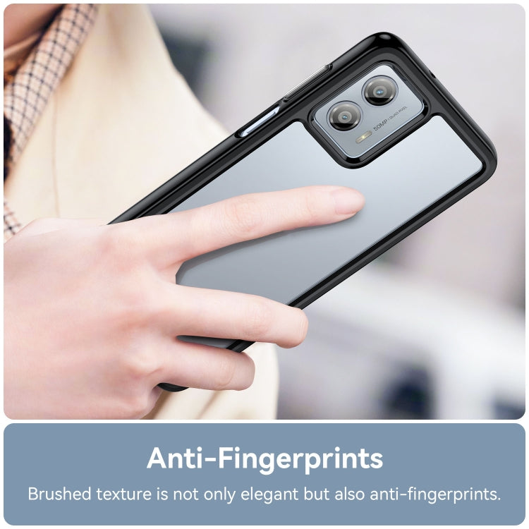 For Motorola Moto G53 5G Colorful Series Acrylic Hybrid TPU Phone Case(Black) - Motorola Cases by PMC TechLife | Online Shopping South Africa | PMC TechLife | Buy Now Pay Later Mobicred