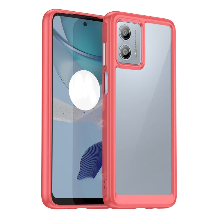 For Motorola Moto G53 5G Colorful Series Acrylic Hybrid TPU Phone Case(Red) - Motorola Cases by PMC TechLife | Online Shopping South Africa | PMC TechLife | Buy Now Pay Later Mobicred