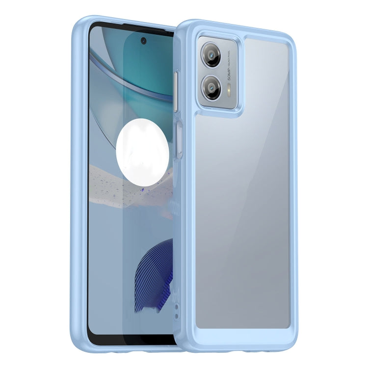 For Motorola Moto G53 5G Colorful Series Acrylic Hybrid TPU Phone Case(Blue) - Motorola Cases by PMC TechLife | Online Shopping South Africa | PMC TechLife | Buy Now Pay Later Mobicred
