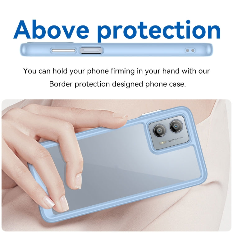 For Motorola Moto G53 5G Colorful Series Acrylic Hybrid TPU Phone Case(Blue) - Motorola Cases by PMC TechLife | Online Shopping South Africa | PMC TechLife | Buy Now Pay Later Mobicred