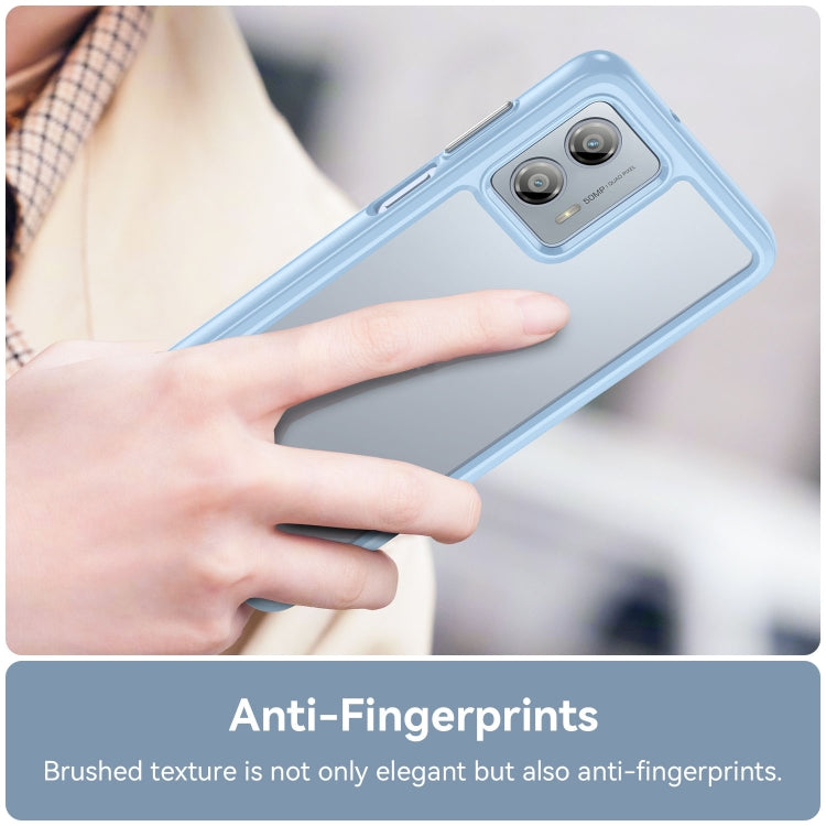 For Motorola Moto G53 5G Colorful Series Acrylic Hybrid TPU Phone Case(Blue) - Motorola Cases by PMC TechLife | Online Shopping South Africa | PMC TechLife | Buy Now Pay Later Mobicred