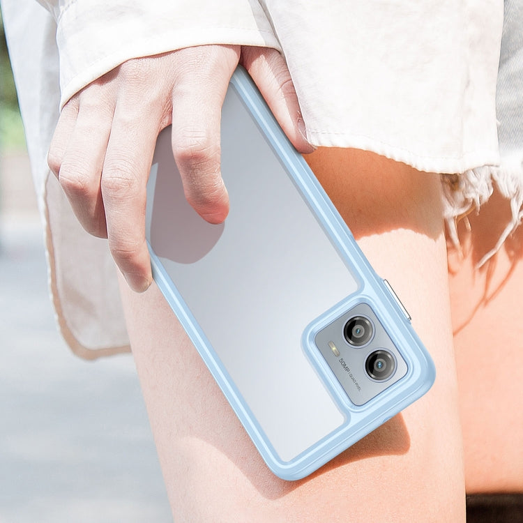 For Motorola Moto G53 5G Colorful Series Acrylic Hybrid TPU Phone Case(Blue) - Motorola Cases by PMC TechLife | Online Shopping South Africa | PMC TechLife | Buy Now Pay Later Mobicred