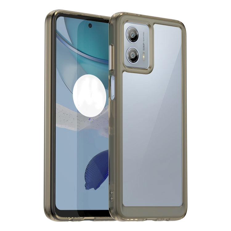 For Motorola Moto G53 5G Colorful Series Acrylic Hybrid TPU Phone Case(Transparent Grey) - Motorola Cases by PMC TechLife | Online Shopping South Africa | PMC TechLife | Buy Now Pay Later Mobicred