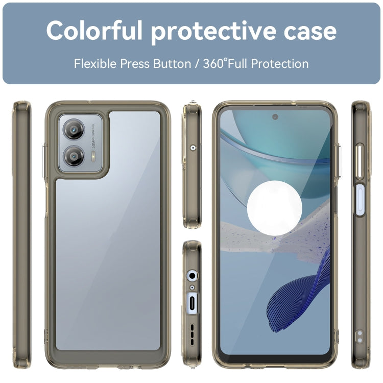 For Motorola Moto G53 5G Colorful Series Acrylic Hybrid TPU Phone Case(Transparent Grey) - Motorola Cases by PMC TechLife | Online Shopping South Africa | PMC TechLife | Buy Now Pay Later Mobicred