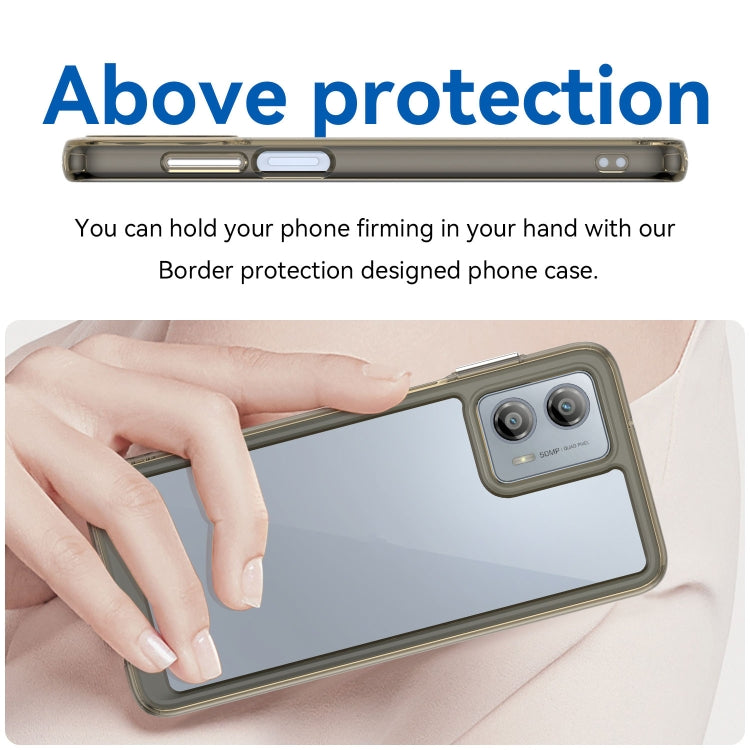 For Motorola Moto G53 5G Colorful Series Acrylic Hybrid TPU Phone Case(Transparent Grey) - Motorola Cases by PMC TechLife | Online Shopping South Africa | PMC TechLife | Buy Now Pay Later Mobicred