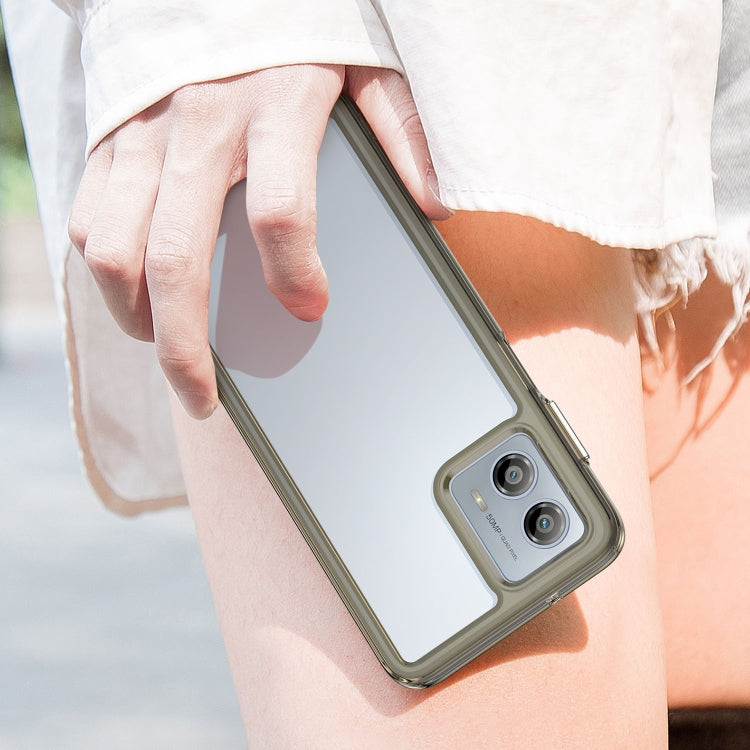For Motorola Moto G53 5G Colorful Series Acrylic Hybrid TPU Phone Case(Transparent Grey) - Motorola Cases by PMC TechLife | Online Shopping South Africa | PMC TechLife | Buy Now Pay Later Mobicred