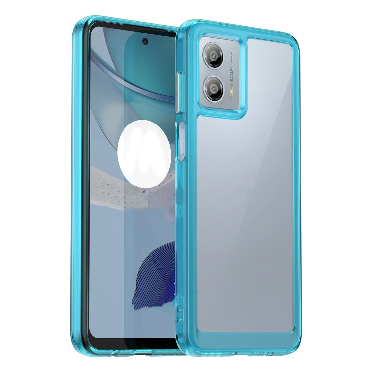 For Motorola Moto G53 5G Colorful Series Acrylic Hybrid TPU Phone Case(Transparent Blue) - Motorola Cases by PMC TechLife | Online Shopping South Africa | PMC TechLife | Buy Now Pay Later Mobicred