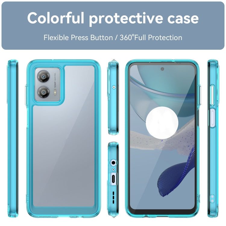 For Motorola Moto G53 5G Colorful Series Acrylic Hybrid TPU Phone Case(Transparent Blue) - Motorola Cases by PMC TechLife | Online Shopping South Africa | PMC TechLife | Buy Now Pay Later Mobicred