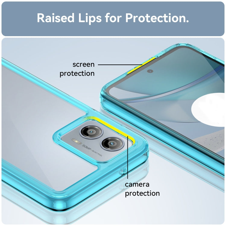 For Motorola Moto G53 5G Colorful Series Acrylic Hybrid TPU Phone Case(Transparent Blue) - Motorola Cases by PMC TechLife | Online Shopping South Africa | PMC TechLife | Buy Now Pay Later Mobicred