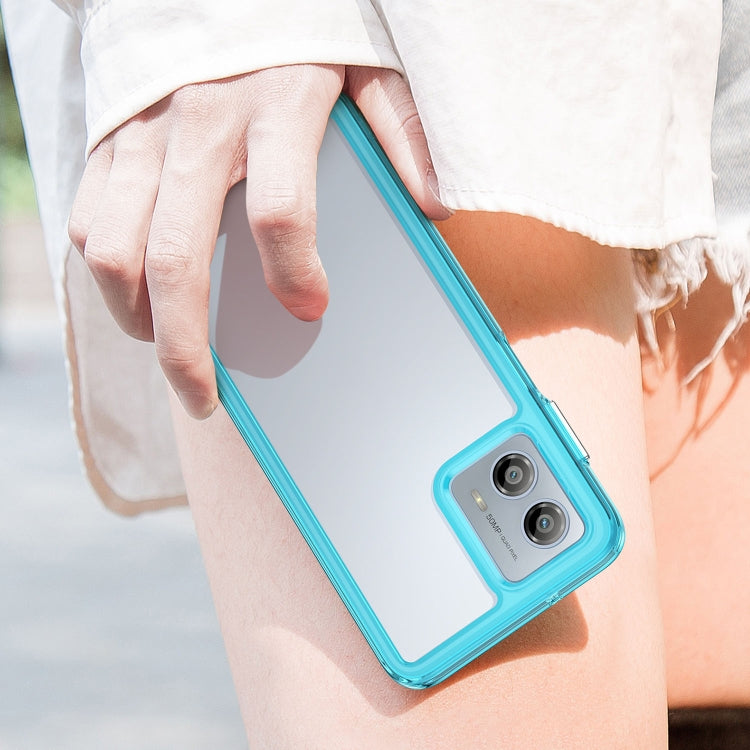 For Motorola Moto G53 5G Colorful Series Acrylic Hybrid TPU Phone Case(Transparent Blue) - Motorola Cases by PMC TechLife | Online Shopping South Africa | PMC TechLife | Buy Now Pay Later Mobicred