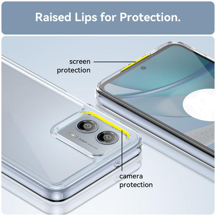 For Motorola Moto G53 5G Colorful Series Acrylic Hybrid TPU Phone Case(Transparent) - Motorola Cases by PMC TechLife | Online Shopping South Africa | PMC TechLife | Buy Now Pay Later Mobicred