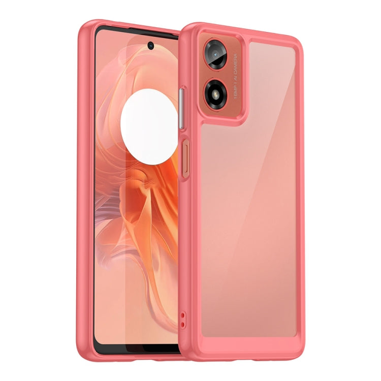 For Motorola Moto G24 Power Colorful Series Acrylic Hybrid TPU Phone Case(Red) - Motorola Cases by PMC TechLife | Online Shopping South Africa | PMC TechLife | Buy Now Pay Later Mobicred