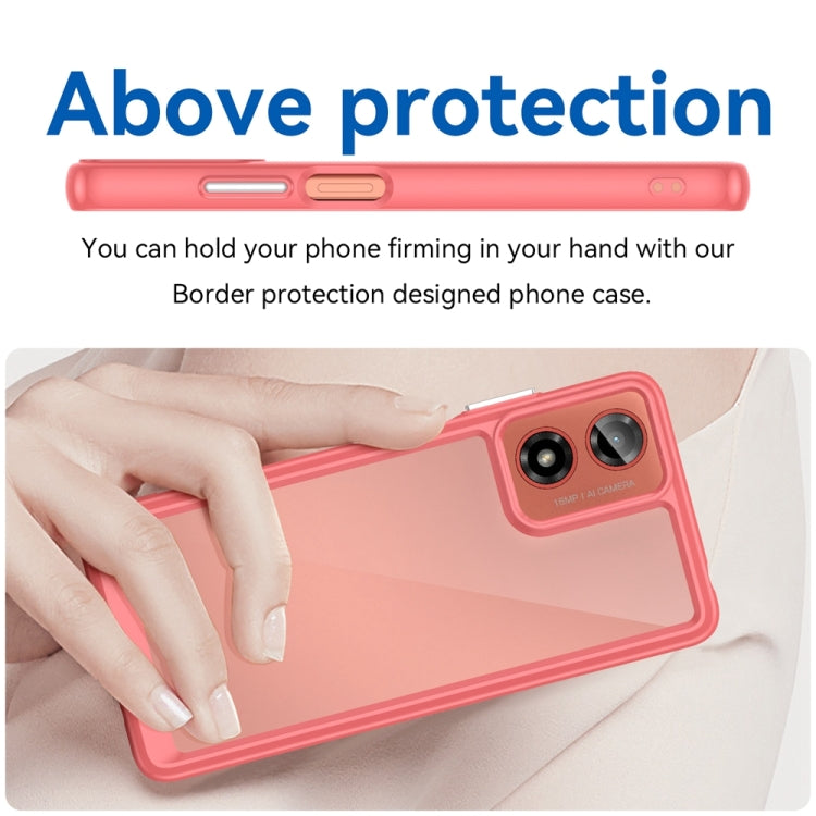For Motorola Moto G24 Power Colorful Series Acrylic Hybrid TPU Phone Case(Red) - Motorola Cases by PMC TechLife | Online Shopping South Africa | PMC TechLife | Buy Now Pay Later Mobicred