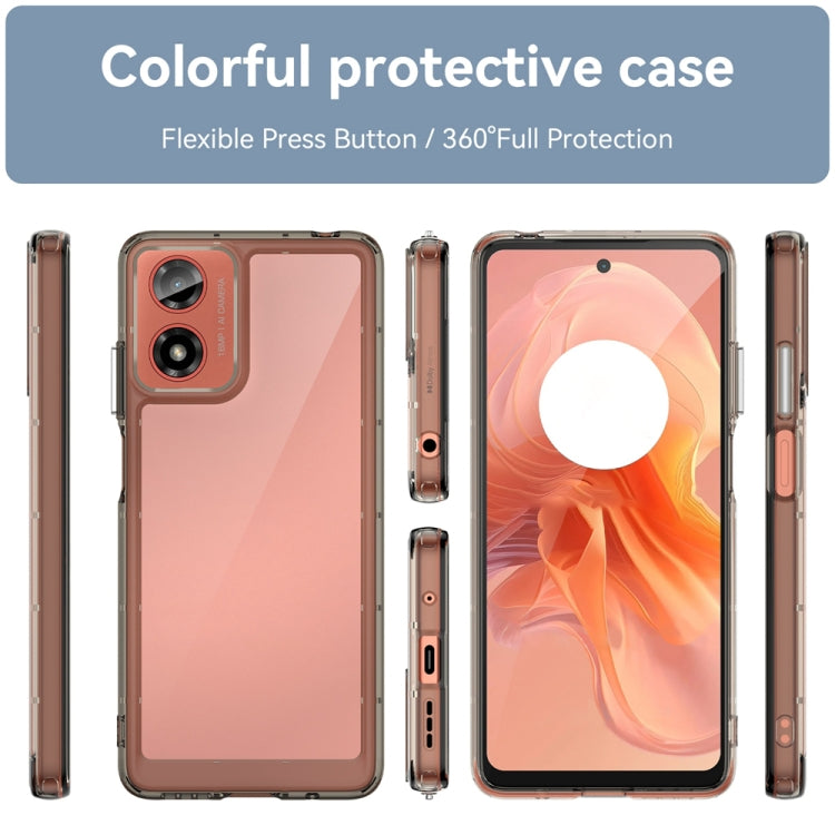 For Motorola Moto G24 Power Colorful Series Acrylic Hybrid TPU Phone Case(Transparent Grey) - Motorola Cases by PMC TechLife | Online Shopping South Africa | PMC TechLife | Buy Now Pay Later Mobicred