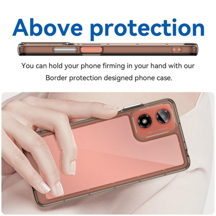 For Motorola Moto G24 Power Colorful Series Acrylic Hybrid TPU Phone Case(Transparent Grey) - Motorola Cases by PMC TechLife | Online Shopping South Africa | PMC TechLife | Buy Now Pay Later Mobicred