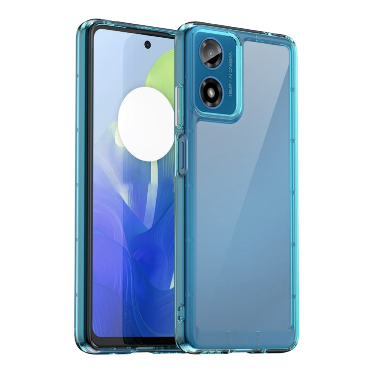 For Motorola Moto G24 Power Colorful Series Acrylic Hybrid TPU Phone Case(Transparent Blue) - Motorola Cases by PMC TechLife | Online Shopping South Africa | PMC TechLife | Buy Now Pay Later Mobicred