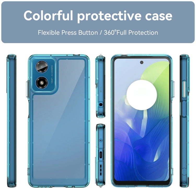 For Motorola Moto G24 Power Colorful Series Acrylic Hybrid TPU Phone Case(Transparent Blue) - Motorola Cases by PMC TechLife | Online Shopping South Africa | PMC TechLife | Buy Now Pay Later Mobicred