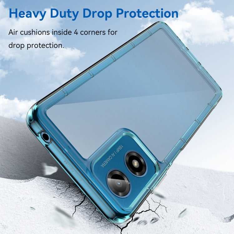 For Motorola Moto G24 Power Colorful Series Acrylic Hybrid TPU Phone Case(Transparent Blue) - Motorola Cases by PMC TechLife | Online Shopping South Africa | PMC TechLife | Buy Now Pay Later Mobicred