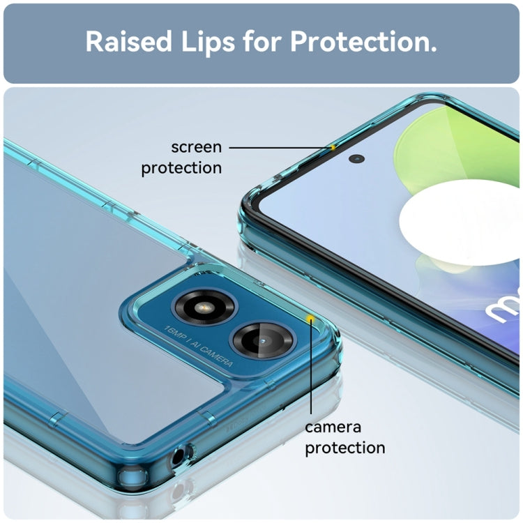 For Motorola Moto G24 Power Colorful Series Acrylic Hybrid TPU Phone Case(Transparent Blue) - Motorola Cases by PMC TechLife | Online Shopping South Africa | PMC TechLife | Buy Now Pay Later Mobicred