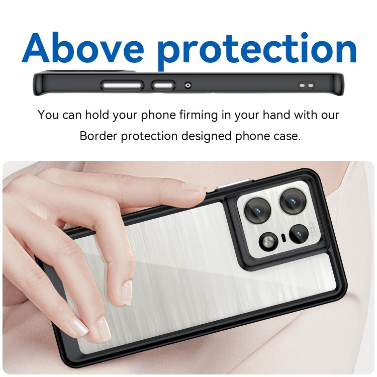 For Motorola Moto Edge 50 Pro Colorful Series Acrylic Hybrid TPU Phone Case(Black) - free shipping - PMC TechLife - Order now!