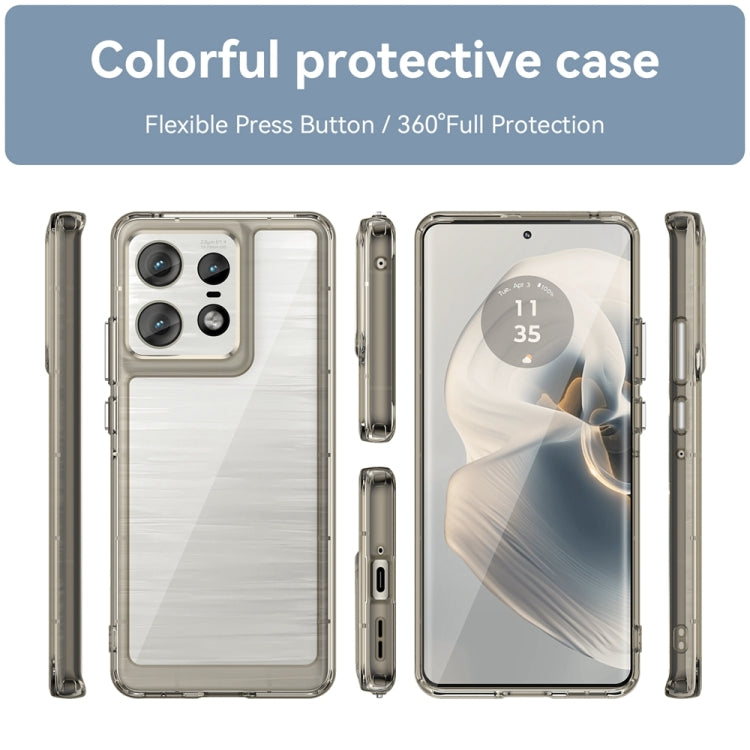 For Motorola Moto Edge 50 Pro Colorful Series Acrylic Hybrid TPU Phone Case(Transparent Grey) - free shipping - PMC TechLife - Order now!