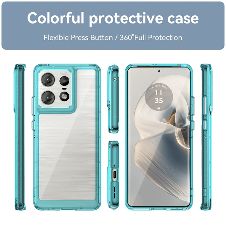 For Motorola Moto Edge 50 Pro Colorful Series Acrylic Hybrid TPU Phone Case(Transparent Blue) - free shipping - PMC TechLife - Order now!