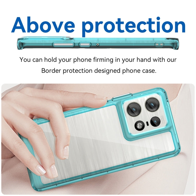 For Motorola Moto Edge 50 Pro Colorful Series Acrylic Hybrid TPU Phone Case(Transparent Blue) - free shipping - PMC TechLife - Order now!
